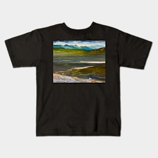 Mountain Goat Oreamnos americanus Yukon landscape Canada Kids T-Shirt